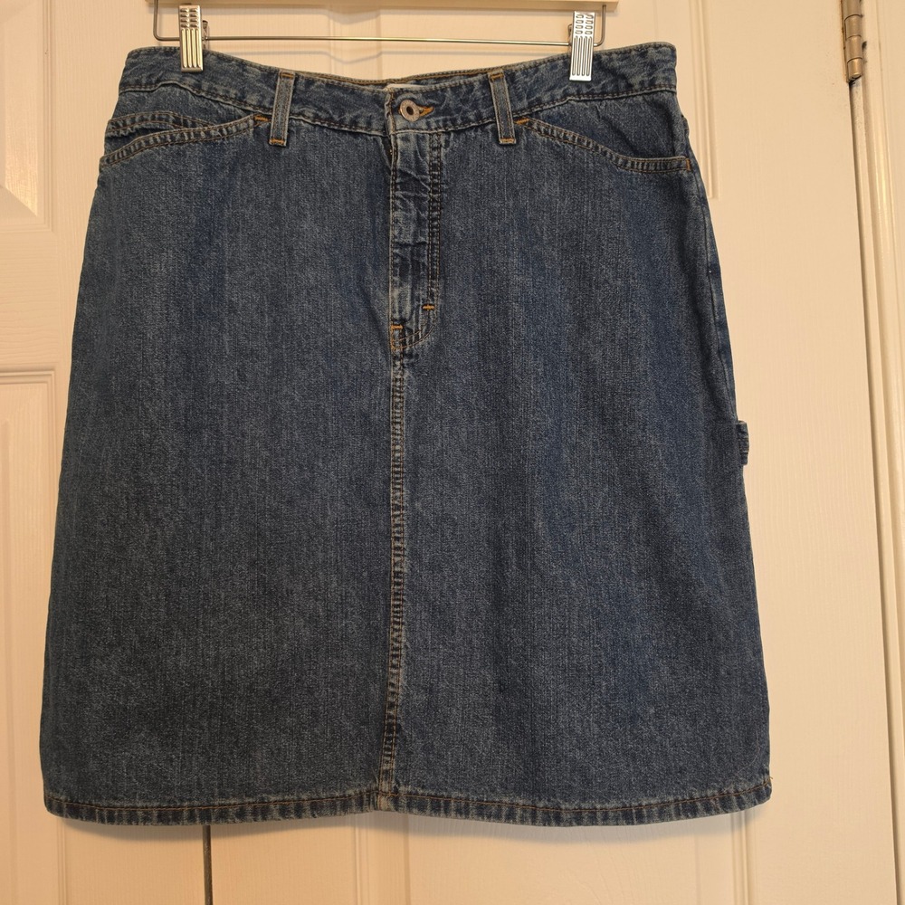 Tommy Hilfiger Carpenter Denim Skirt Medium Wash Blue Size 14